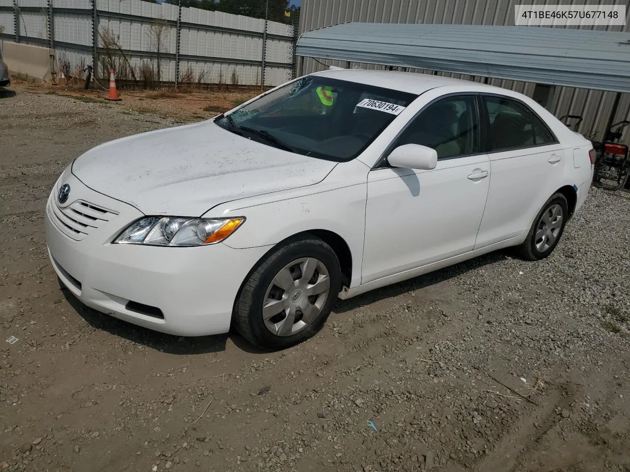 2007 Toyota Camry Ce VIN: 4T1BE46K57U677148 Lot: 70630194