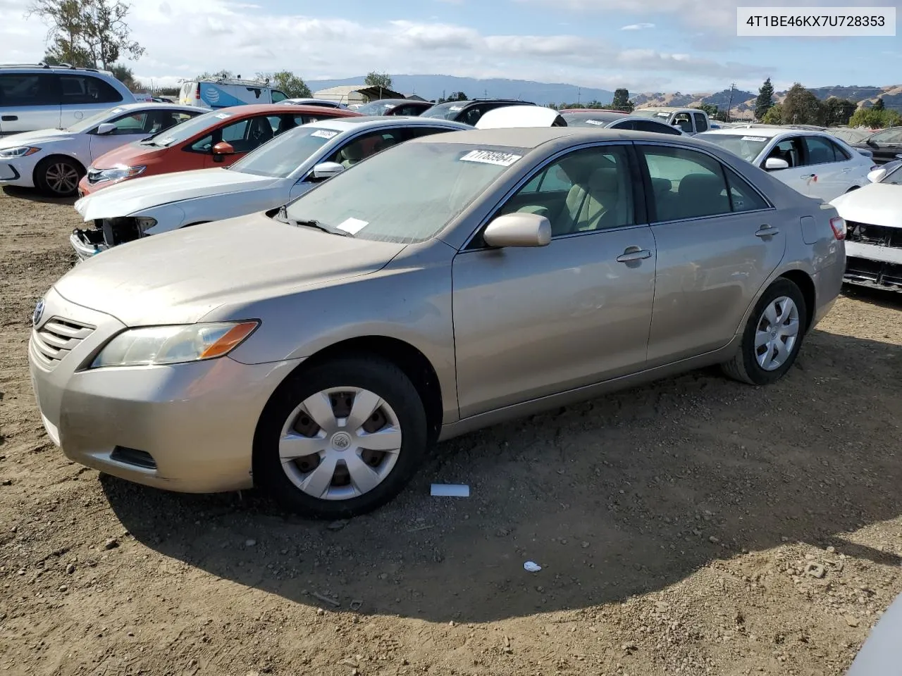 2007 Toyota Camry Ce VIN: 4T1BE46KX7U728353 Lot: 71785964