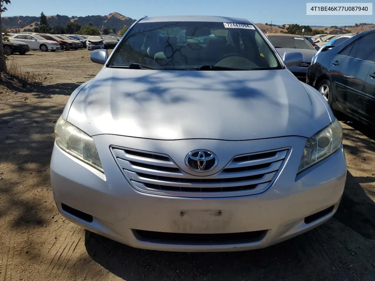 2007 Toyota Camry Ce VIN: 4T1BE46K77U087940 Lot: 72447094