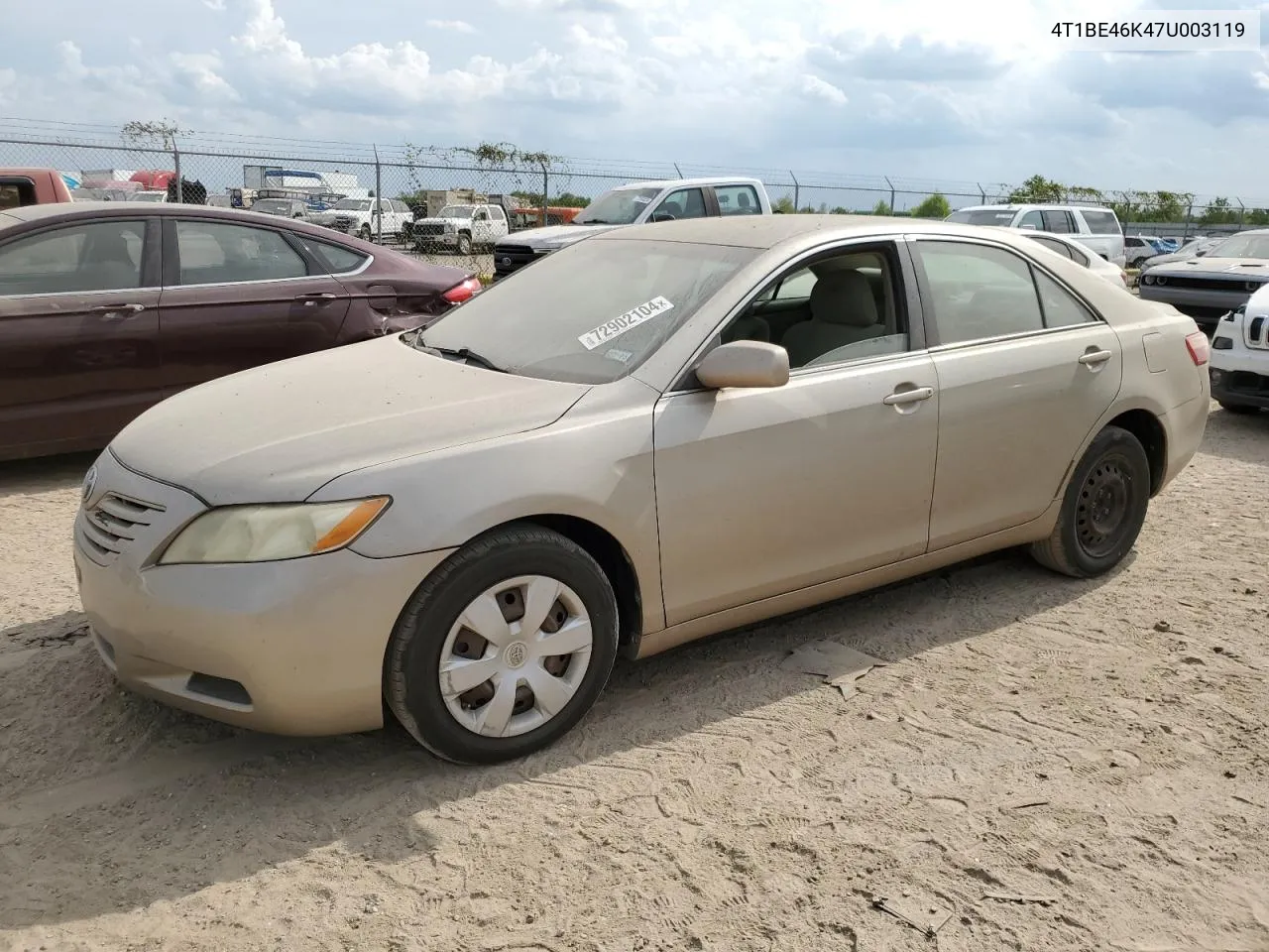 2007 Toyota Camry Ce VIN: 4T1BE46K47U003119 Lot: 72902104