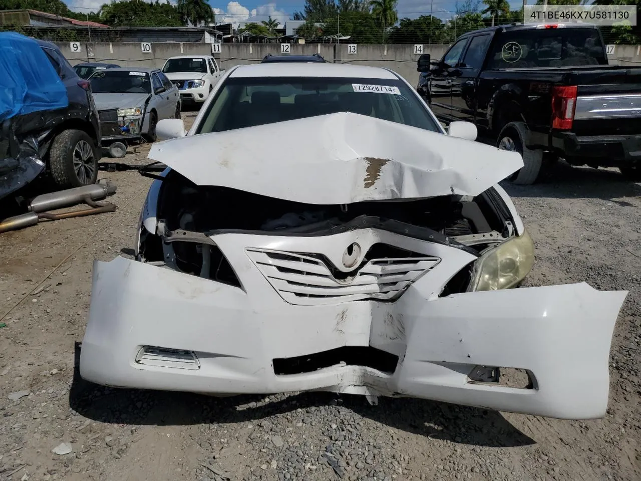 2007 Toyota Camry Ce VIN: 4T1BE46KX7U581130 Lot: 72928714