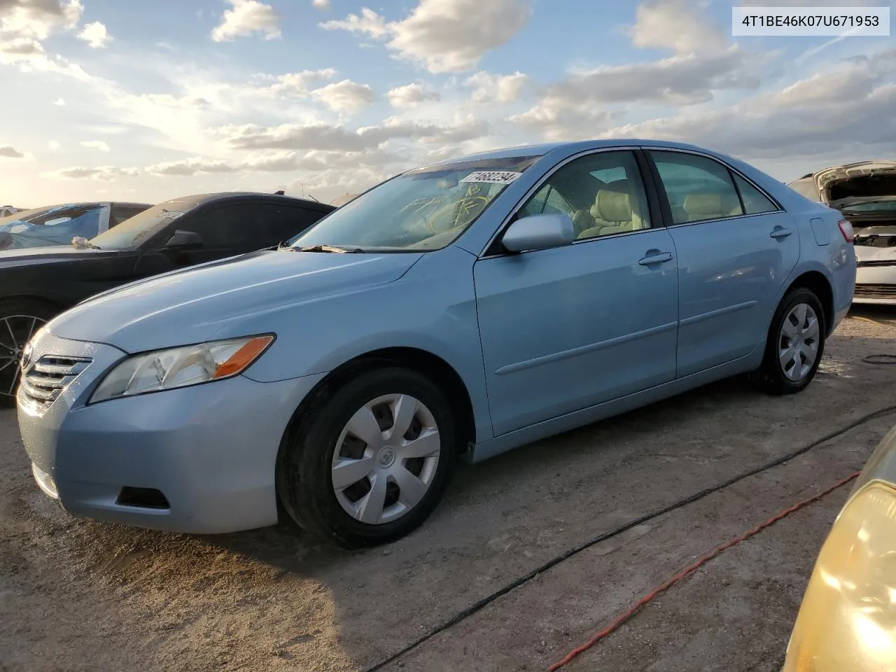 2007 Toyota Camry Ce VIN: 4T1BE46K07U671953 Lot: 74682294