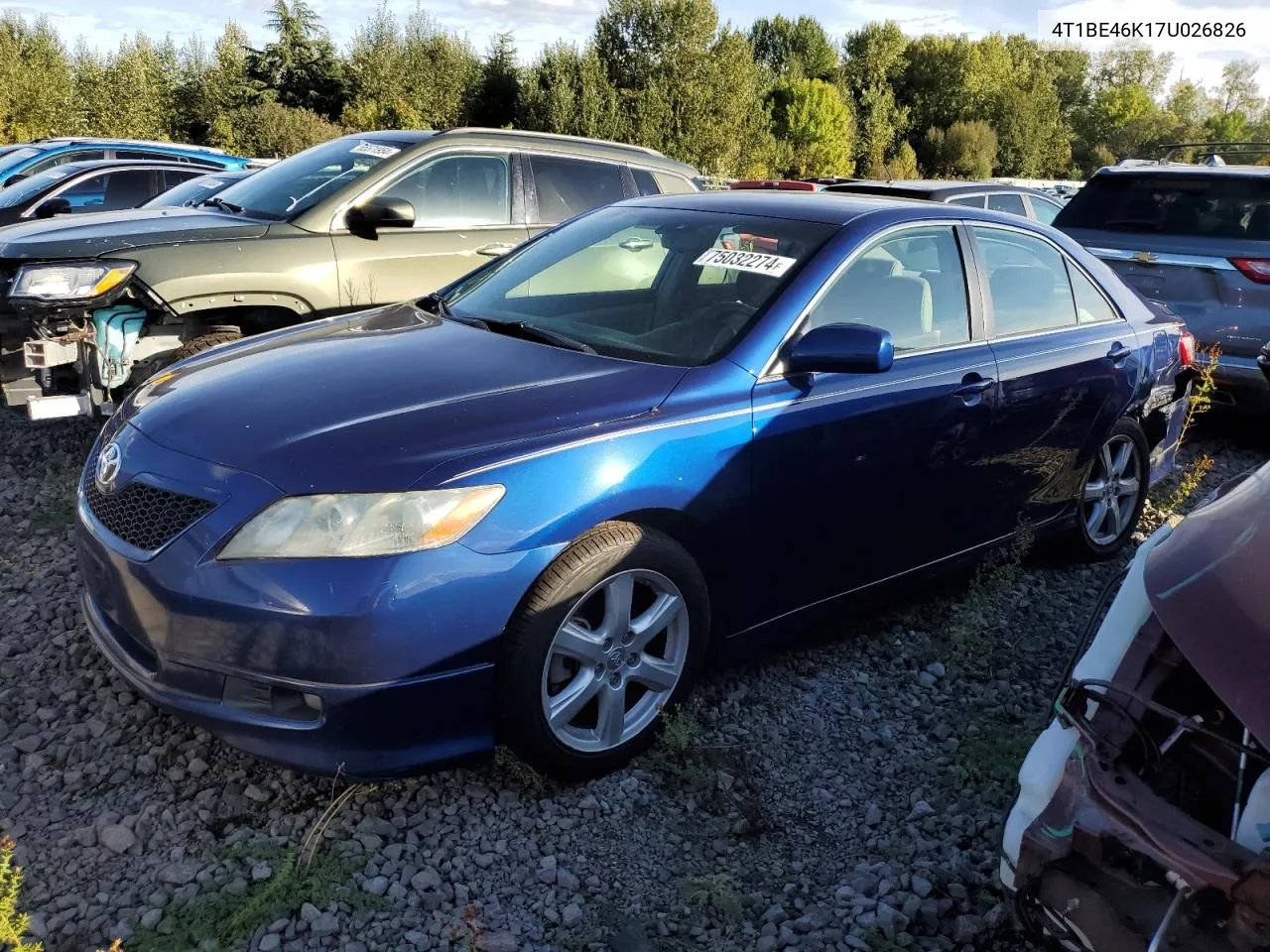 2007 Toyota Camry Ce VIN: 4T1BE46K17U026826 Lot: 75032274