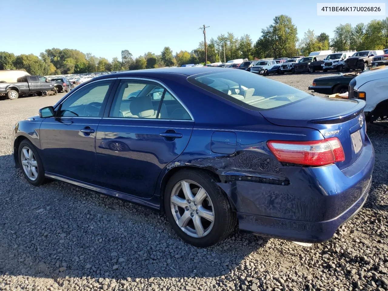 2007 Toyota Camry Ce VIN: 4T1BE46K17U026826 Lot: 75032274