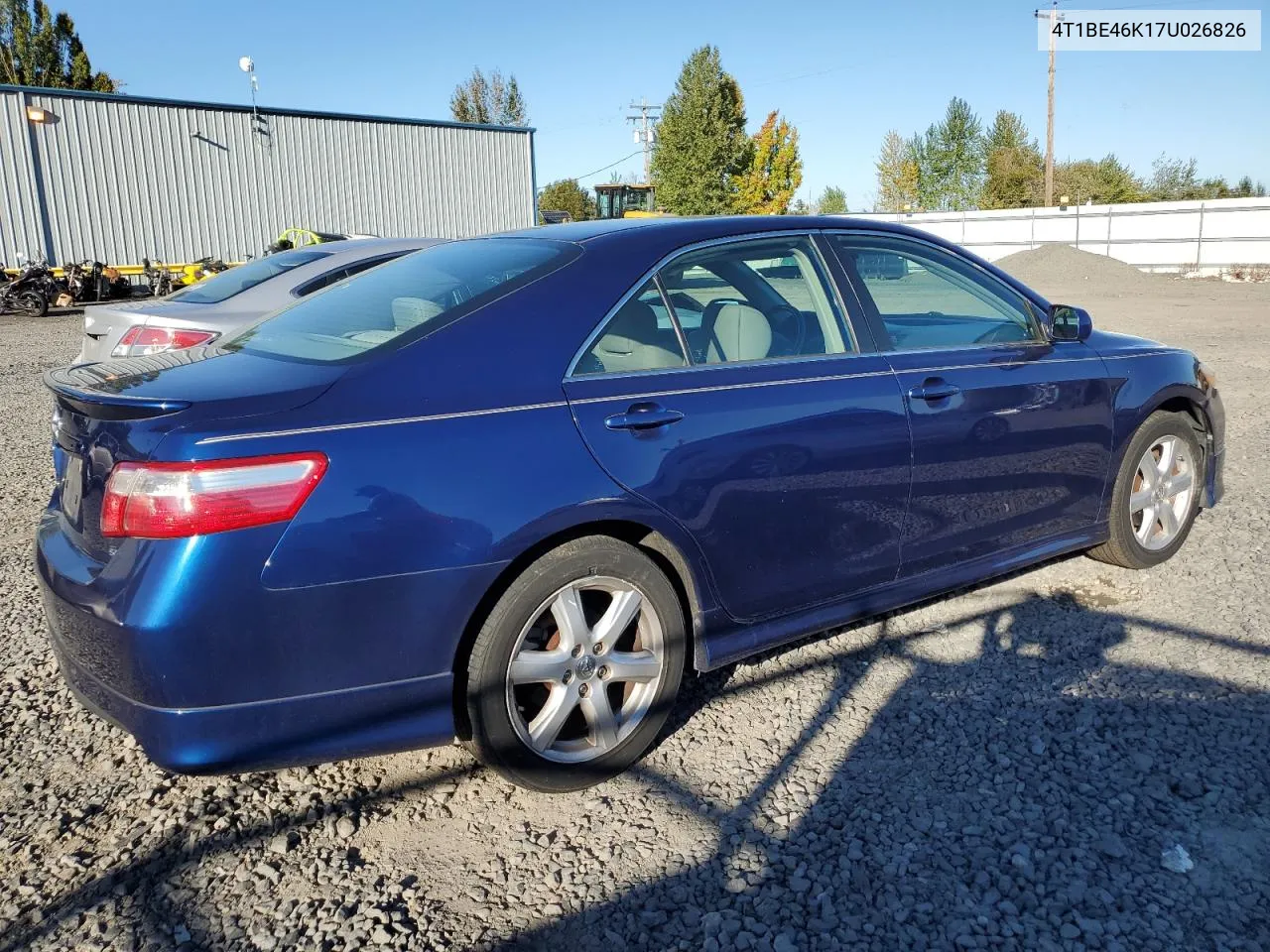 2007 Toyota Camry Ce VIN: 4T1BE46K17U026826 Lot: 75032274