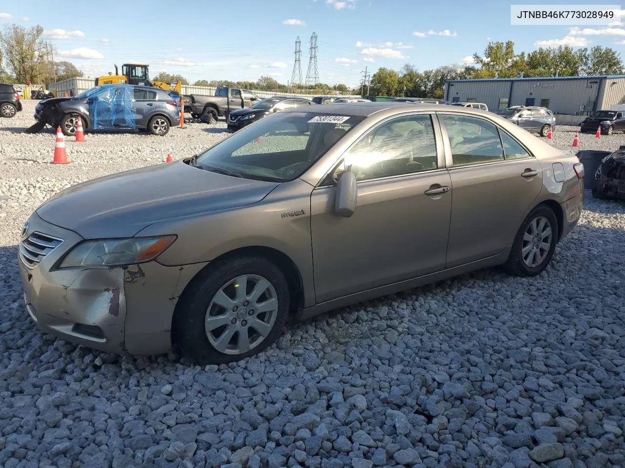 2007 Toyota Camry Hybrid VIN: JTNBB46K773028949 Lot: 75301344