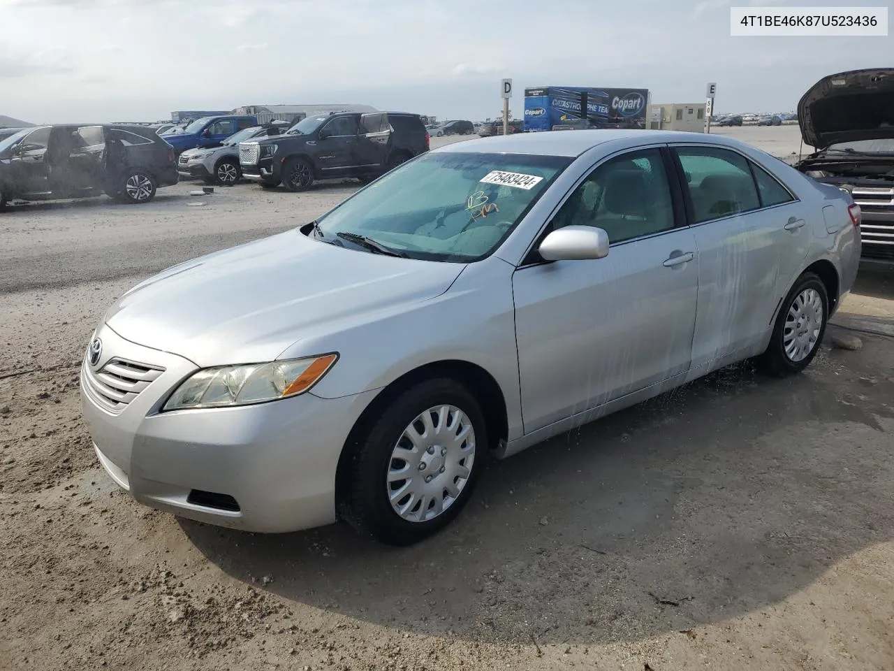 2007 Toyota Camry Ce VIN: 4T1BE46K87U523436 Lot: 75483424