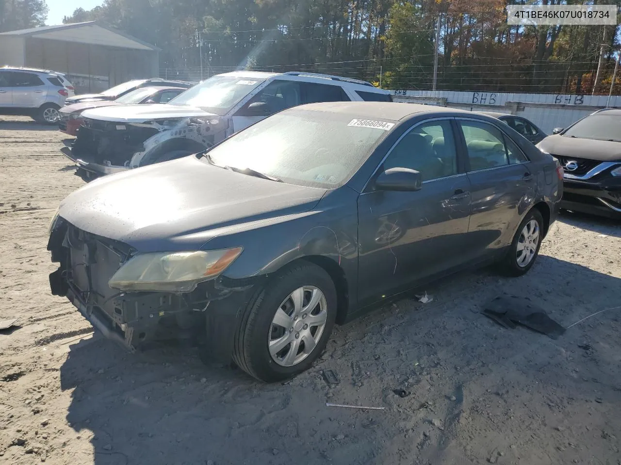 2007 Toyota Camry Ce VIN: 4T1BE46K07U018734 Lot: 75866094