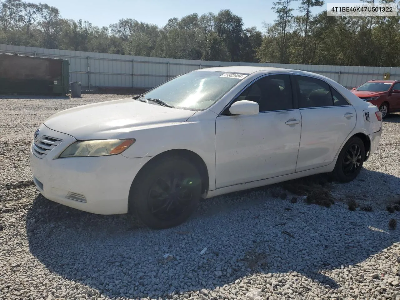 2007 Toyota Camry Ce VIN: 4T1BE46K47U501322 Lot: 75923984