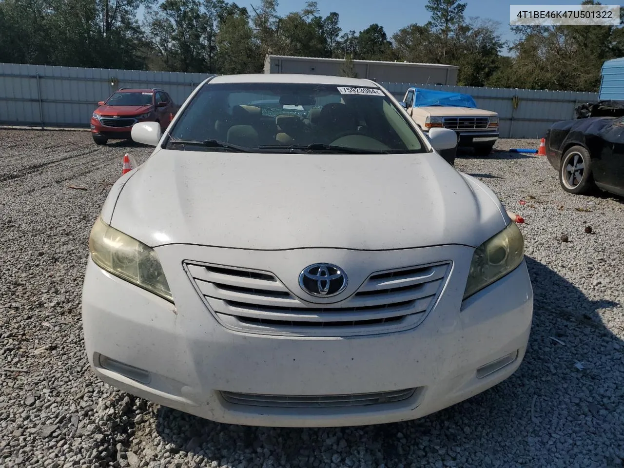 2007 Toyota Camry Ce VIN: 4T1BE46K47U501322 Lot: 75923984