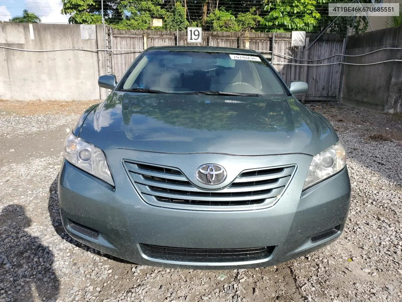 2007 Toyota Camry Ce VIN: 4T1BE46K67U685551 Lot: 76740254