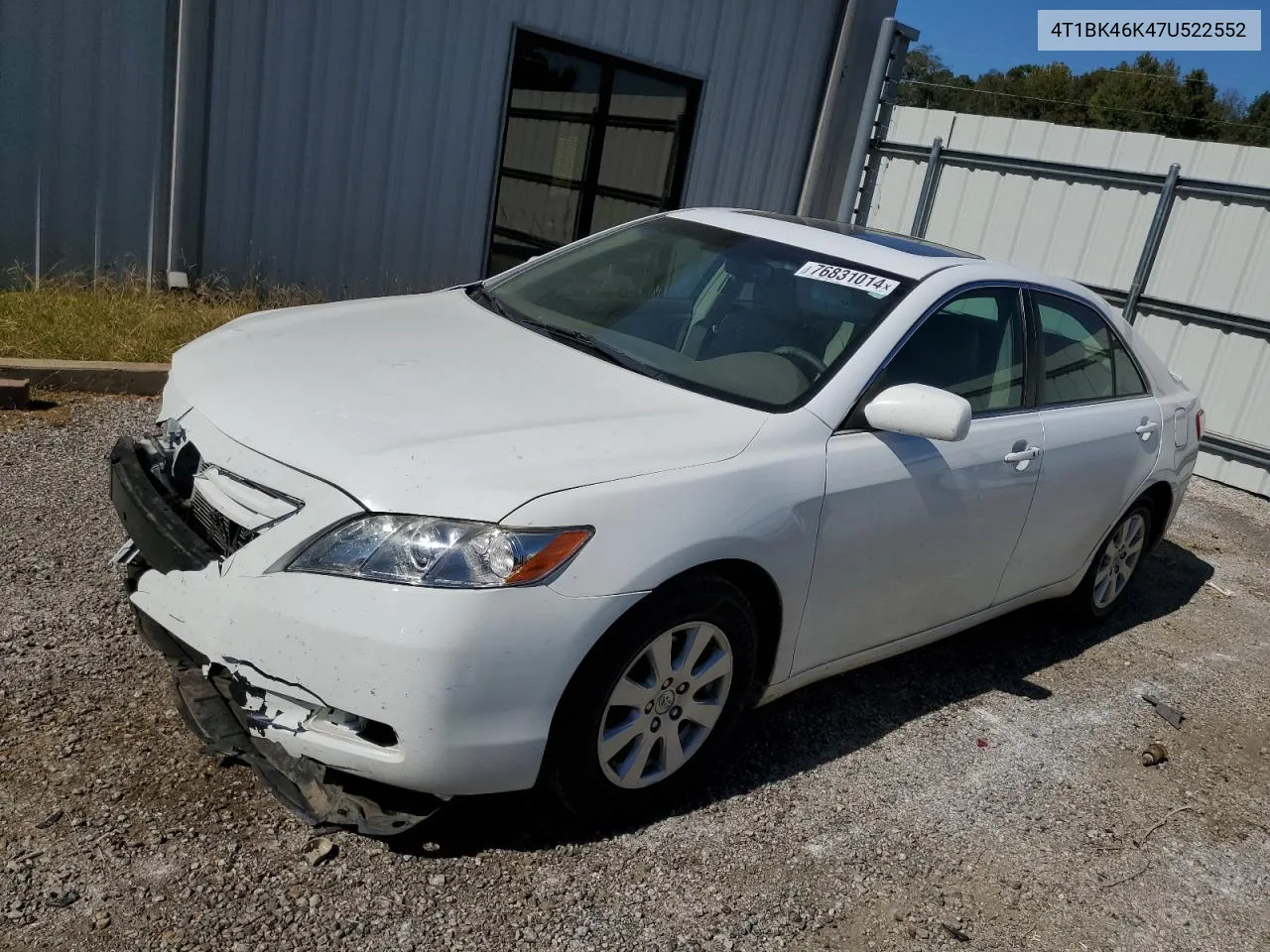 2007 Toyota Camry Le VIN: 4T1BK46K47U522552 Lot: 76831014