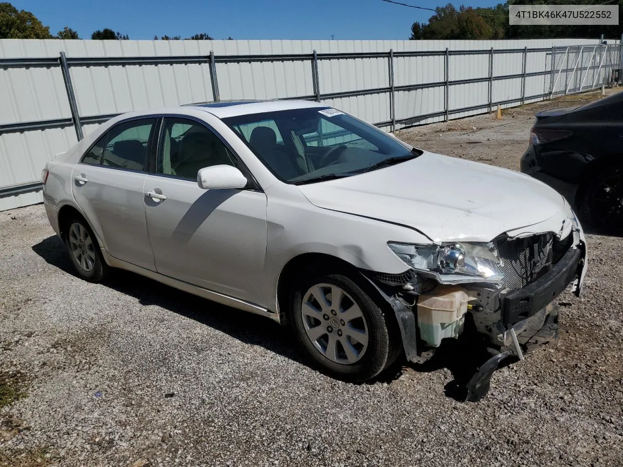 2007 Toyota Camry Le VIN: 4T1BK46K47U522552 Lot: 76831014