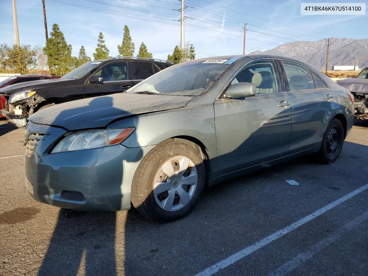 2007 Toyota Camry Le VIN: 4T1BK46K67U514100 Lot: 76845394