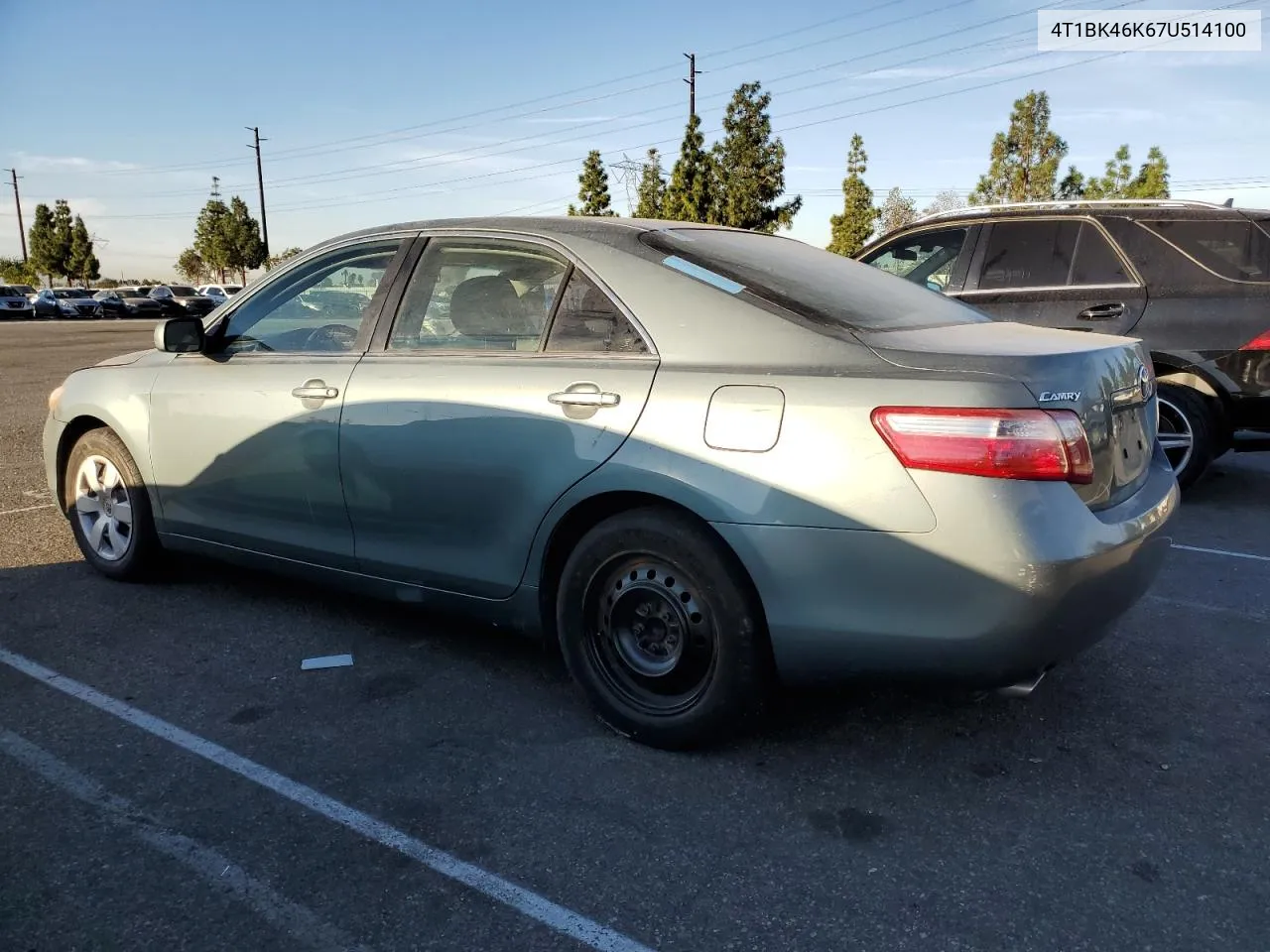 2007 Toyota Camry Le VIN: 4T1BK46K67U514100 Lot: 76845394