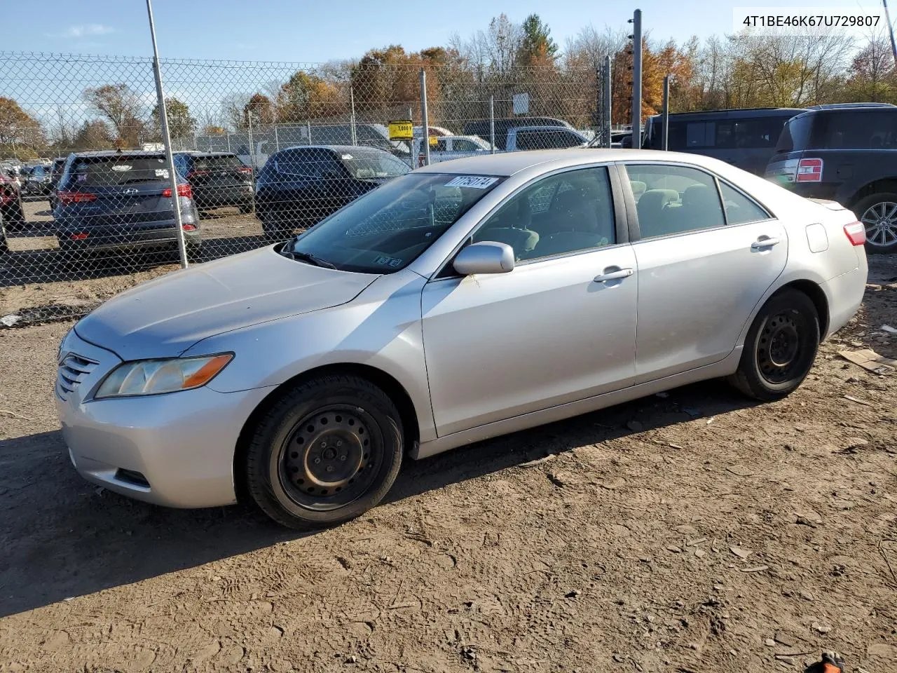 2007 Toyota Camry Ce VIN: 4T1BE46K67U729807 Lot: 77750174