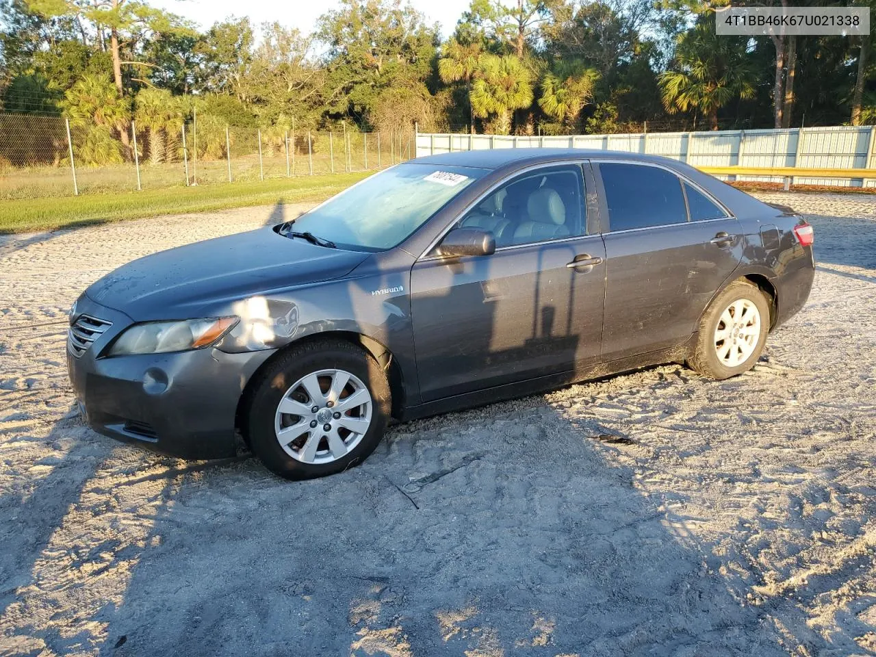 2007 Toyota Camry Hybrid VIN: 4T1BB46K67U021338 Lot: 78081544