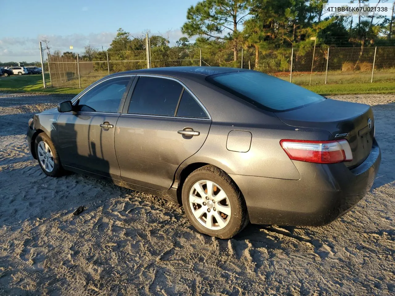 2007 Toyota Camry Hybrid VIN: 4T1BB46K67U021338 Lot: 78081544