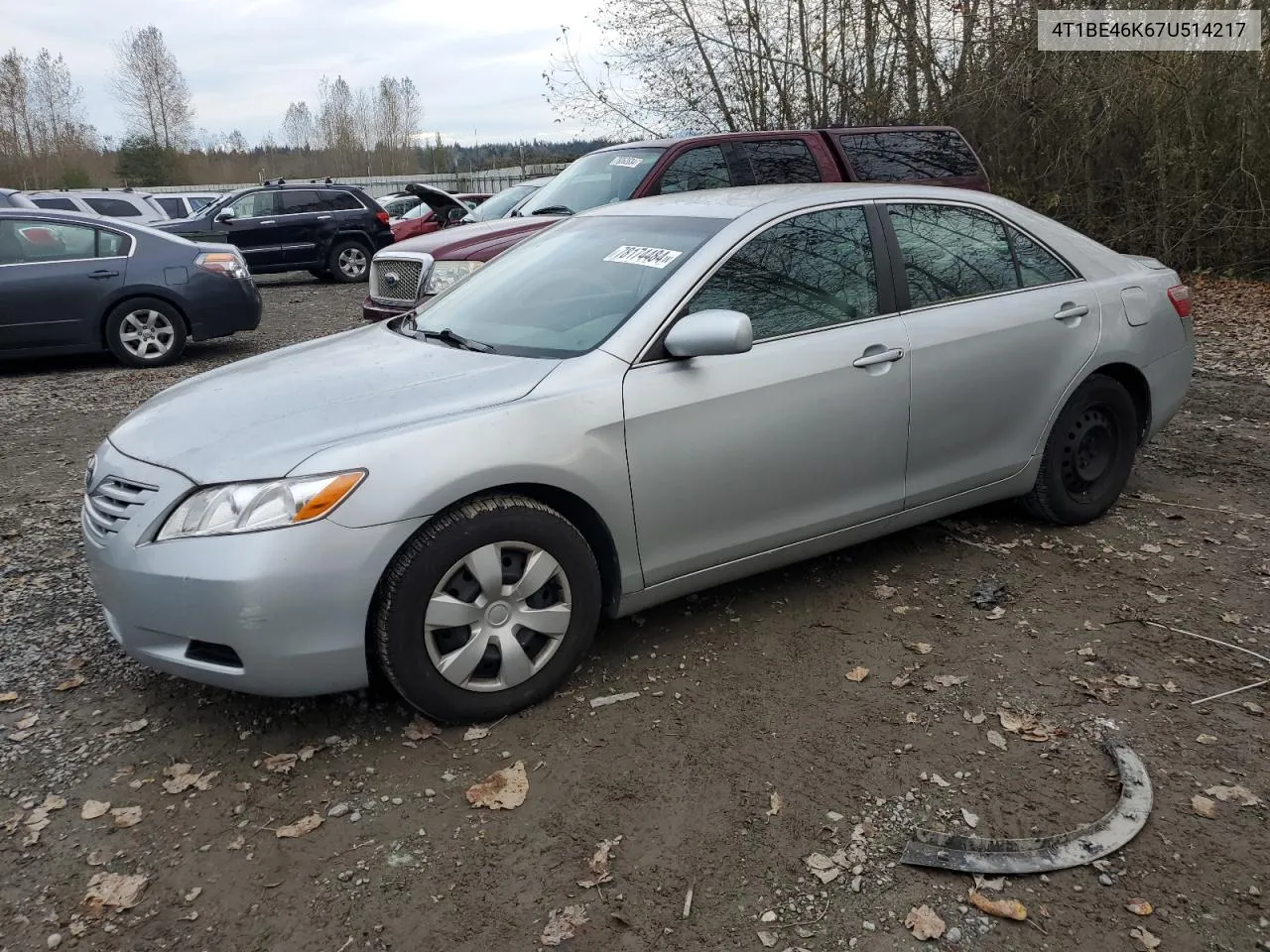 2007 Toyota Camry Ce VIN: 4T1BE46K67U514217 Lot: 78174484