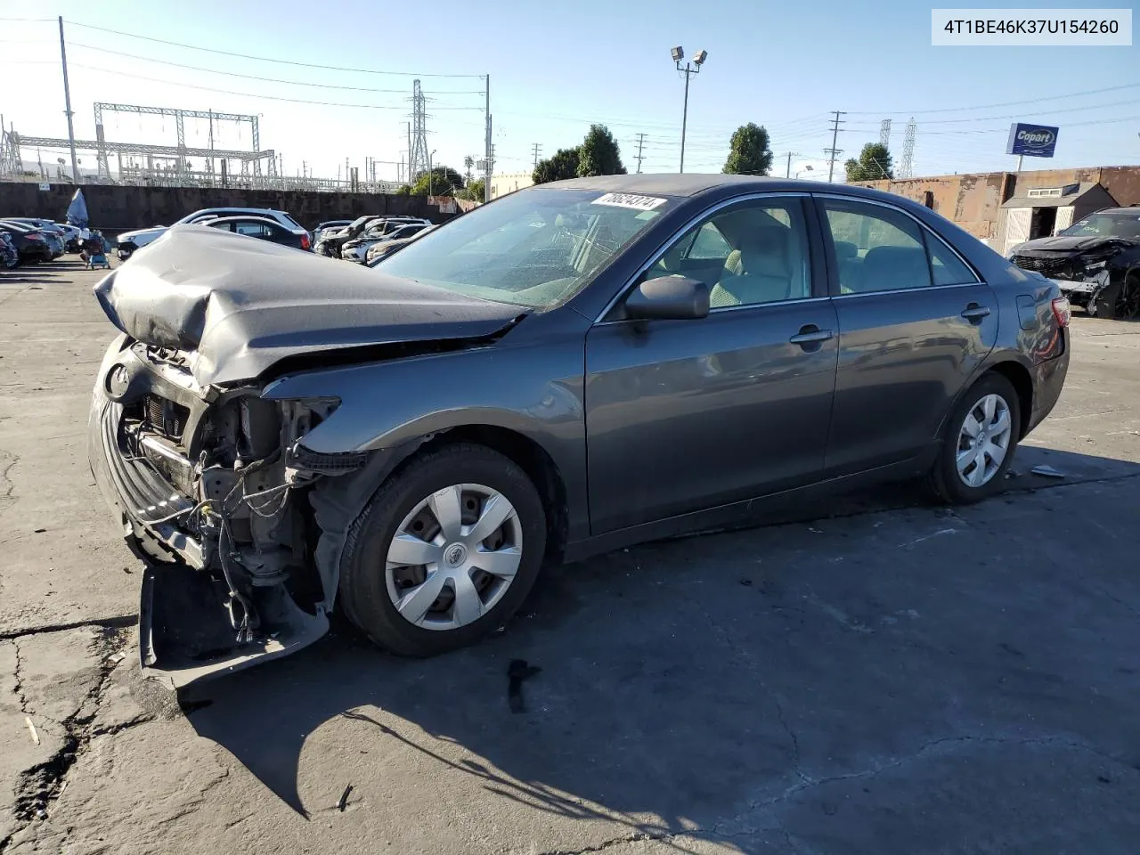 2007 Toyota Camry Ce VIN: 4T1BE46K37U154260 Lot: 78624374