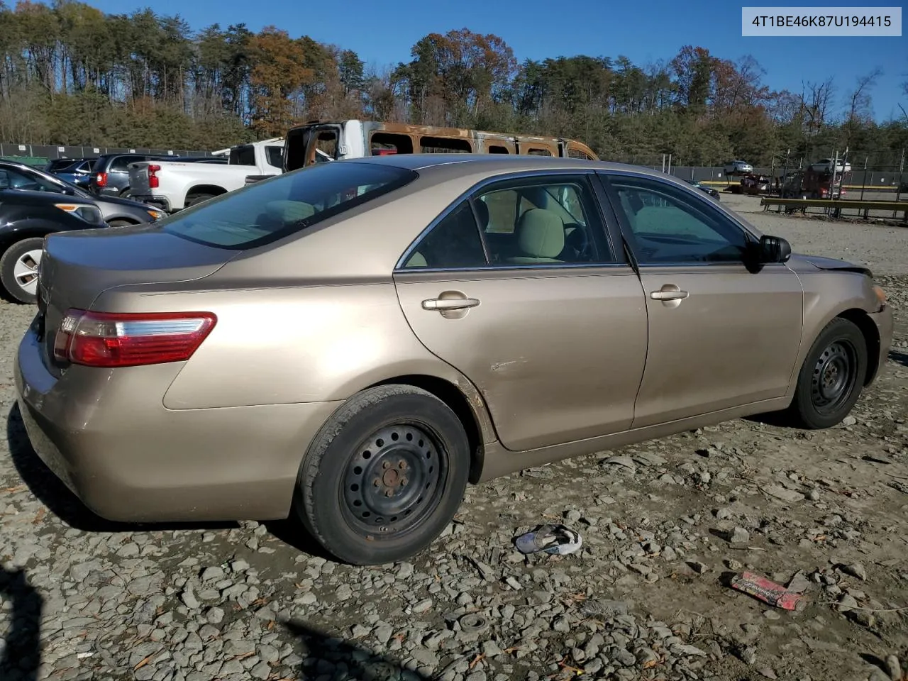 2007 Toyota Camry Ce VIN: 4T1BE46K87U194415 Lot: 79937004