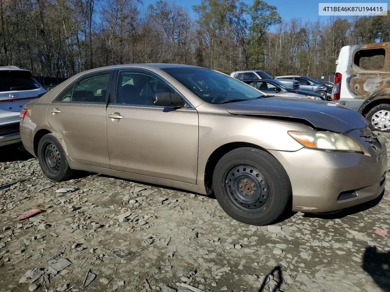 2007 Toyota Camry Ce VIN: 4T1BE46K87U194415 Lot: 79937004