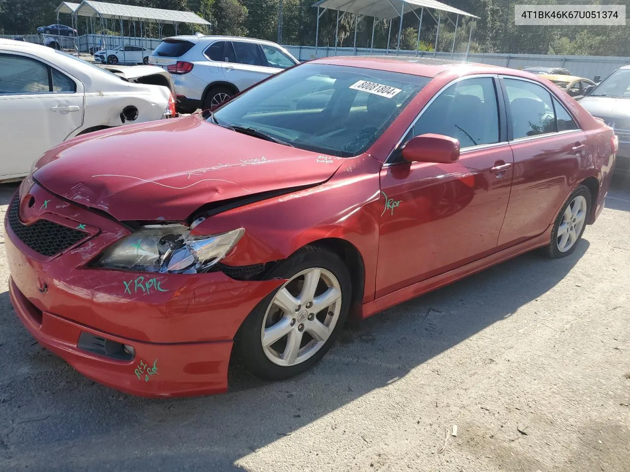 2007 Toyota Camry Le VIN: 4T1BK46K67U051374 Lot: 80081804