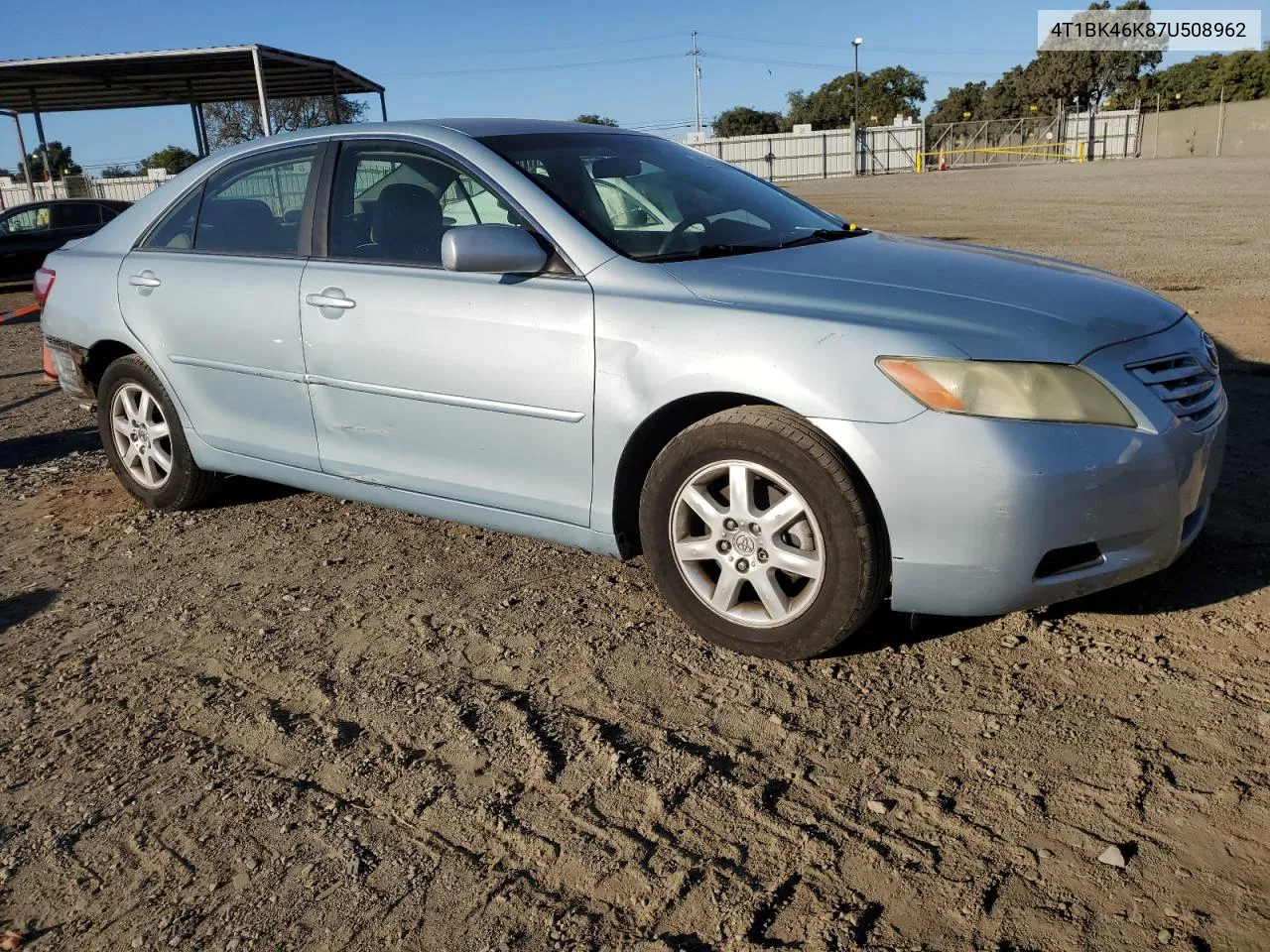 2007 Toyota Camry Le VIN: 4T1BK46K87U508962 Lot: 80232994