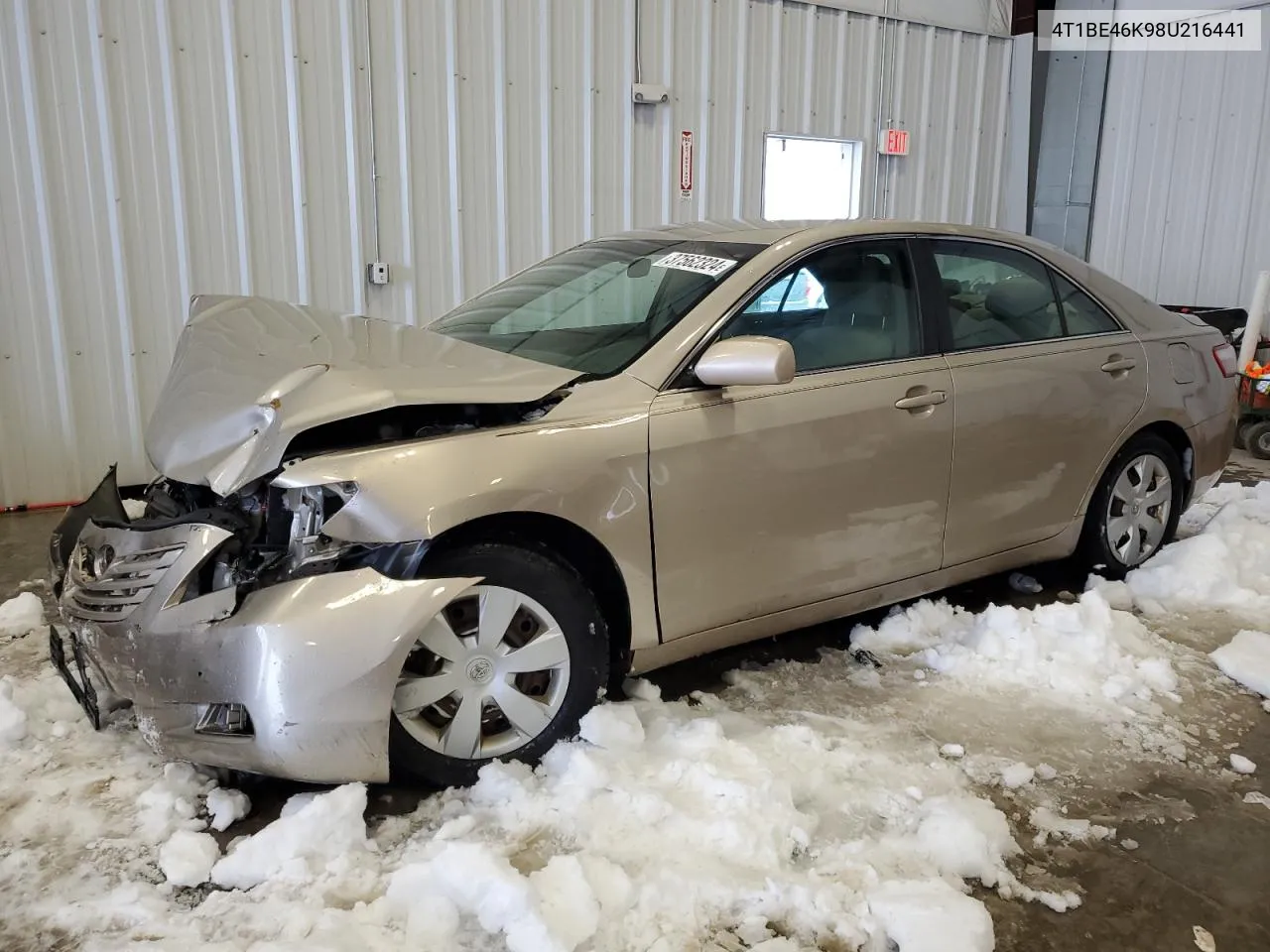 2008 Toyota Camry Ce VIN: 4T1BE46K98U216441 Lot: 37562324