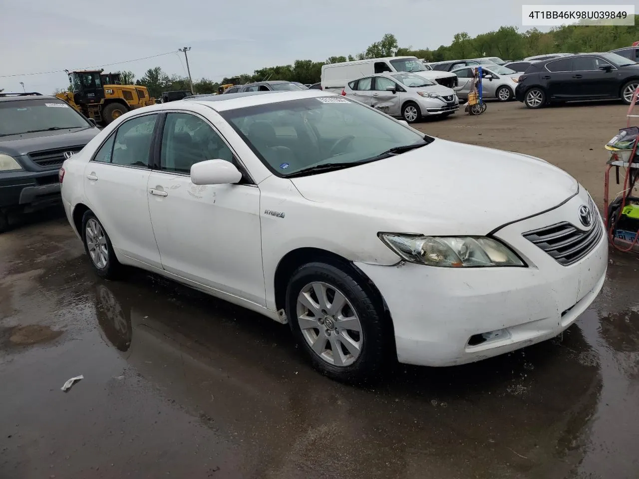 2008 Toyota Camry Hybrid VIN: 4T1BB46K98U039849 Lot: 53141584