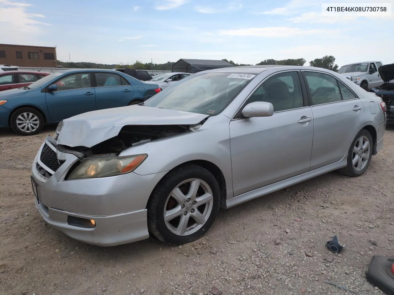 2008 Toyota Camry Ce VIN: 4T1BE46K08U730758 Lot: 67754574