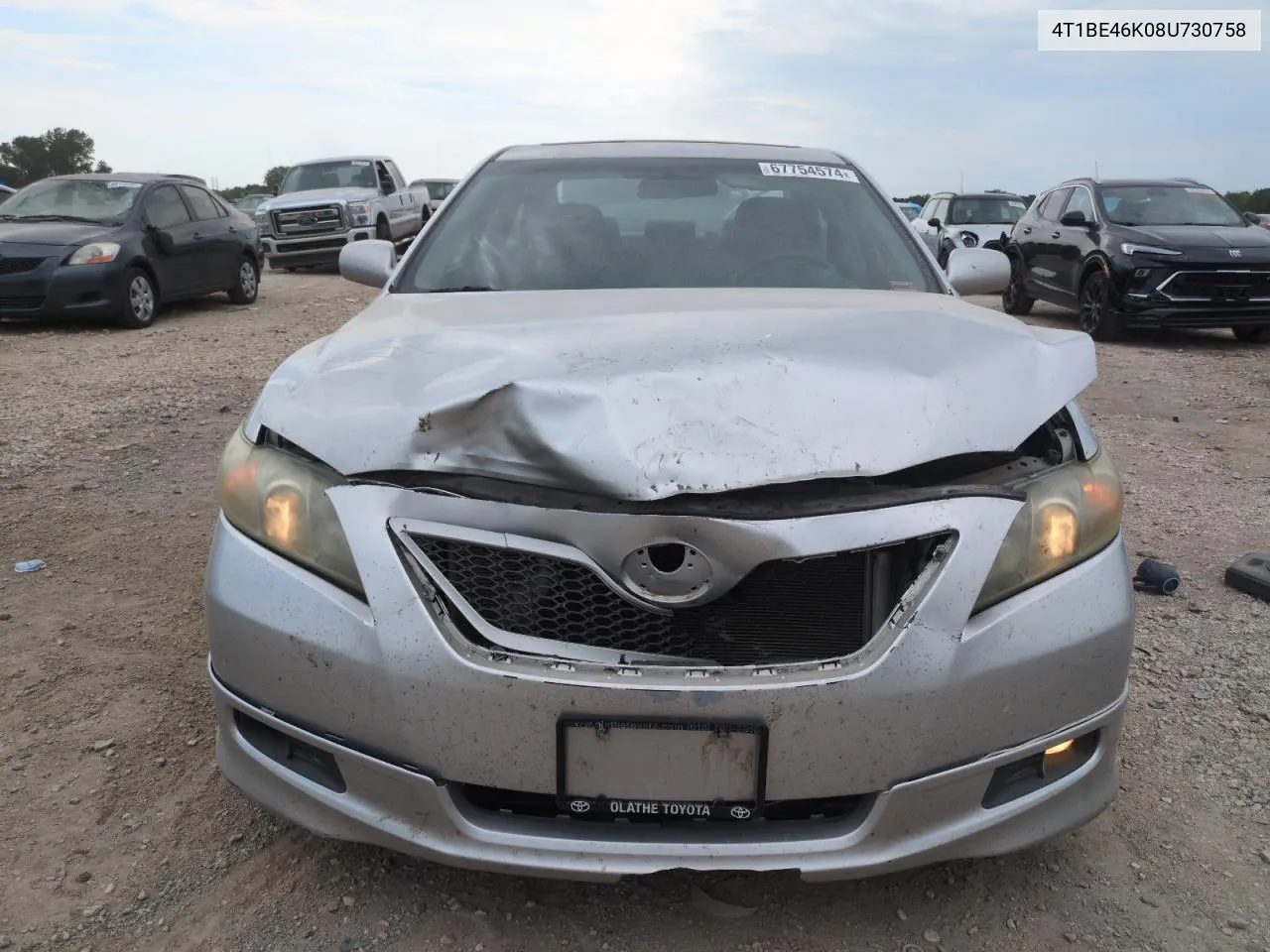 2008 Toyota Camry Ce VIN: 4T1BE46K08U730758 Lot: 67754574