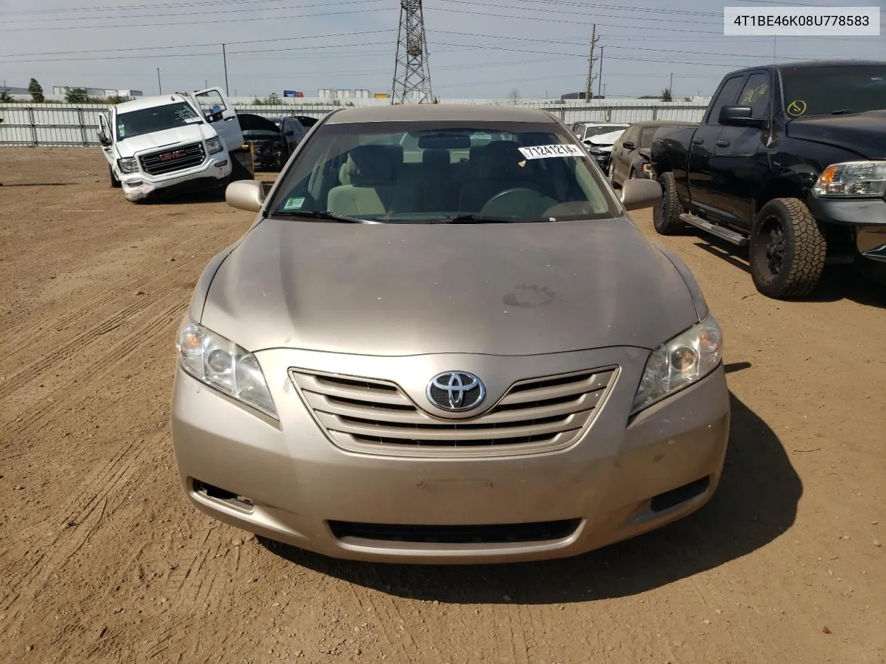 2008 Toyota Camry Ce VIN: 4T1BE46K08U778583 Lot: 71241214