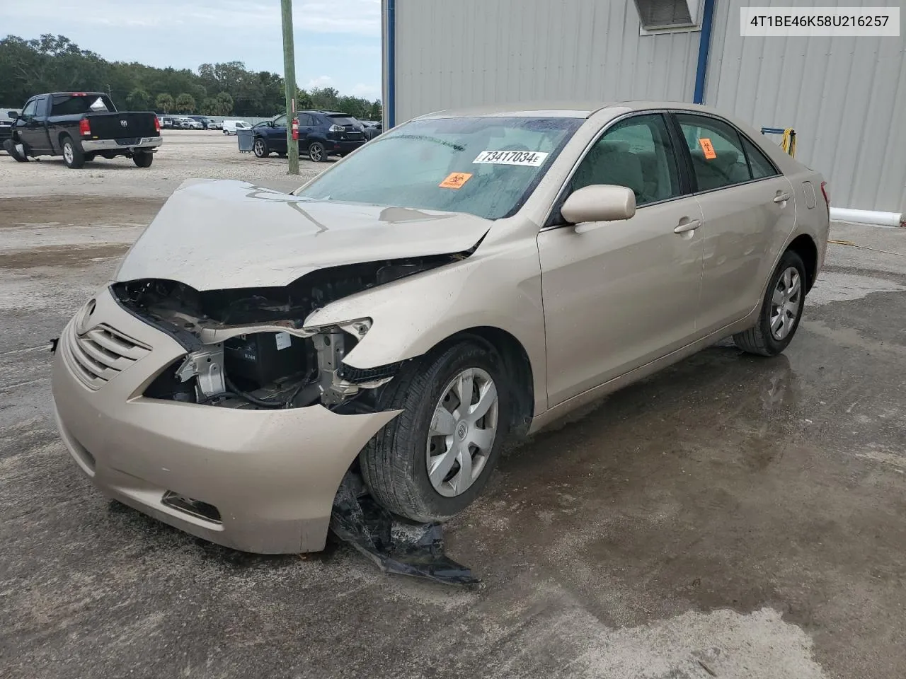 2008 Toyota Camry Ce VIN: 4T1BE46K58U216257 Lot: 73417034