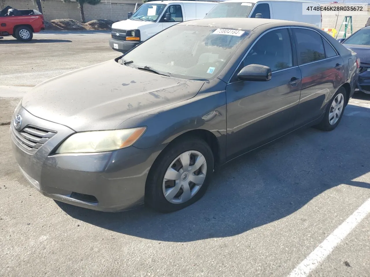 2008 Toyota Camry Ce VIN: 4T4BE46K28R035672 Lot: 73804164