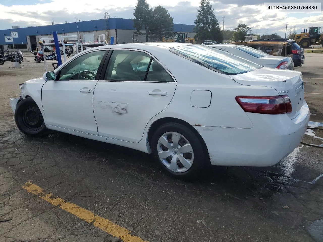 2008 Toyota Camry Ce VIN: 4T1BE46K38U754830 Lot: 75242034