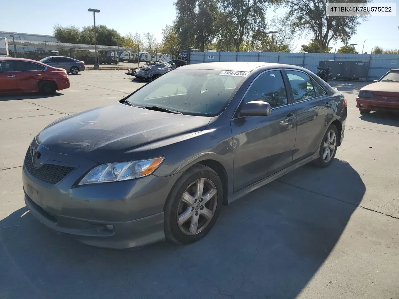 4T1BK46K78U575022 2008 Toyota Camry Le