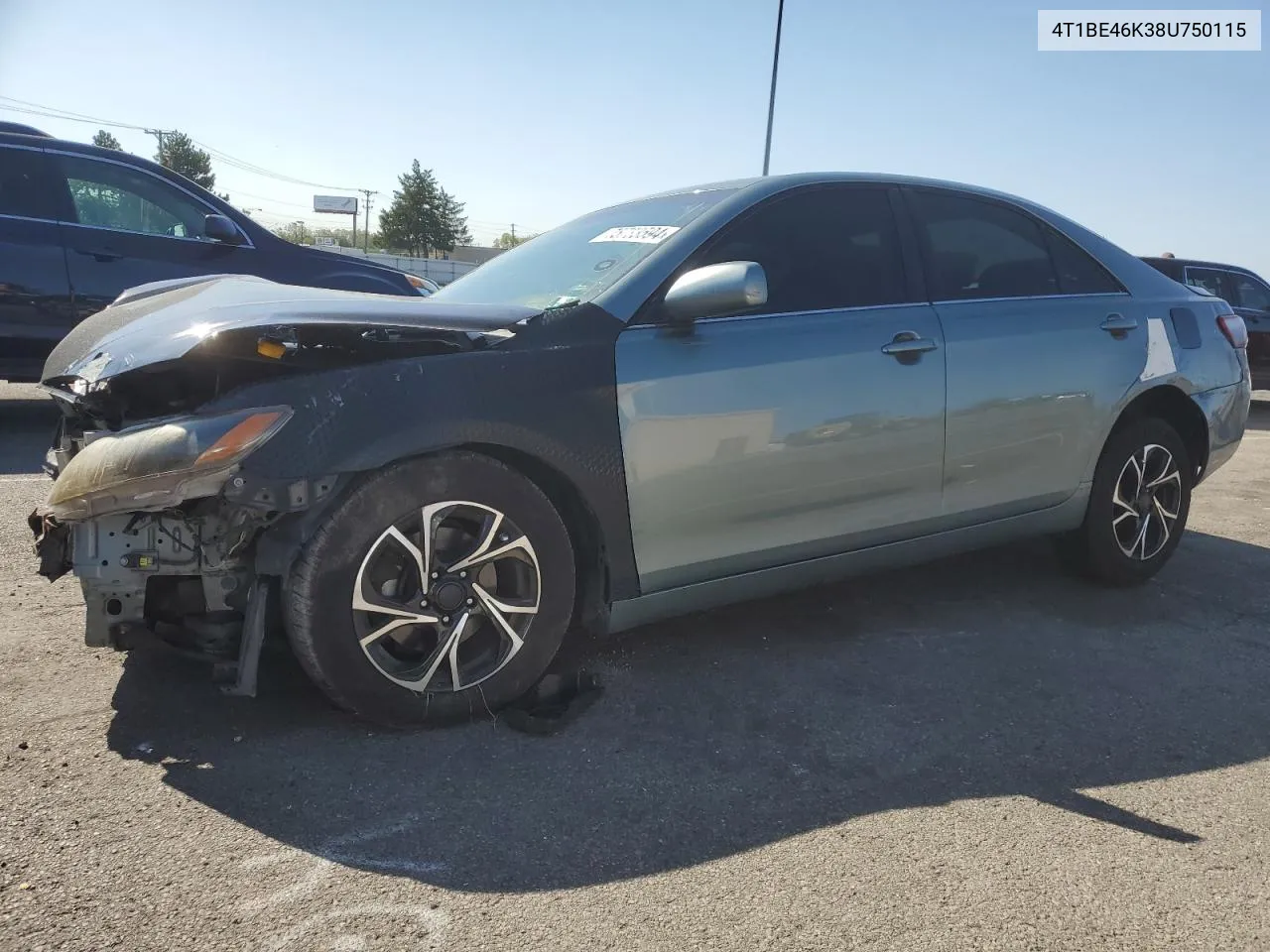 2008 Toyota Camry Ce VIN: 4T1BE46K38U750115 Lot: 75733594