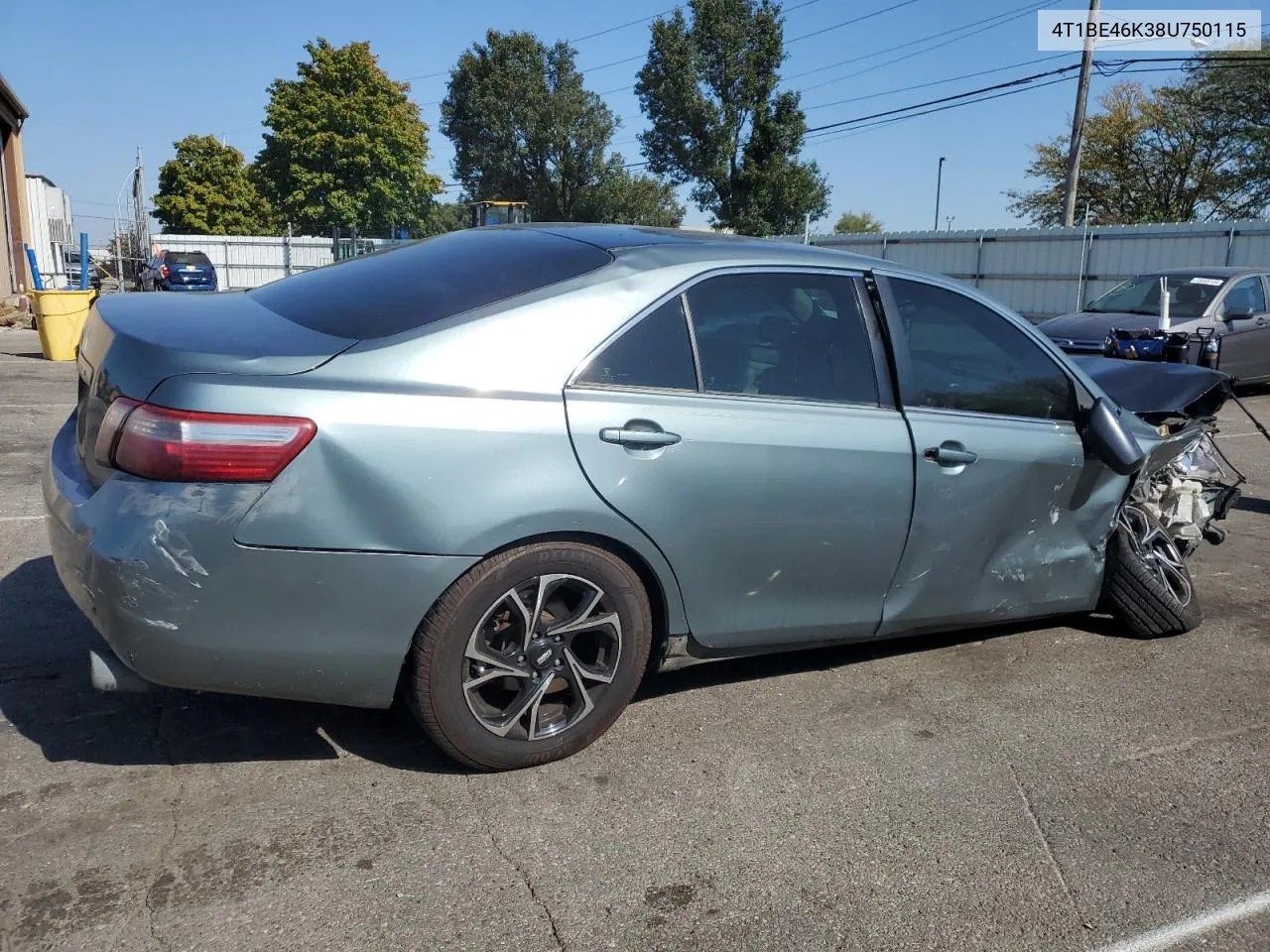 2008 Toyota Camry Ce VIN: 4T1BE46K38U750115 Lot: 75733594