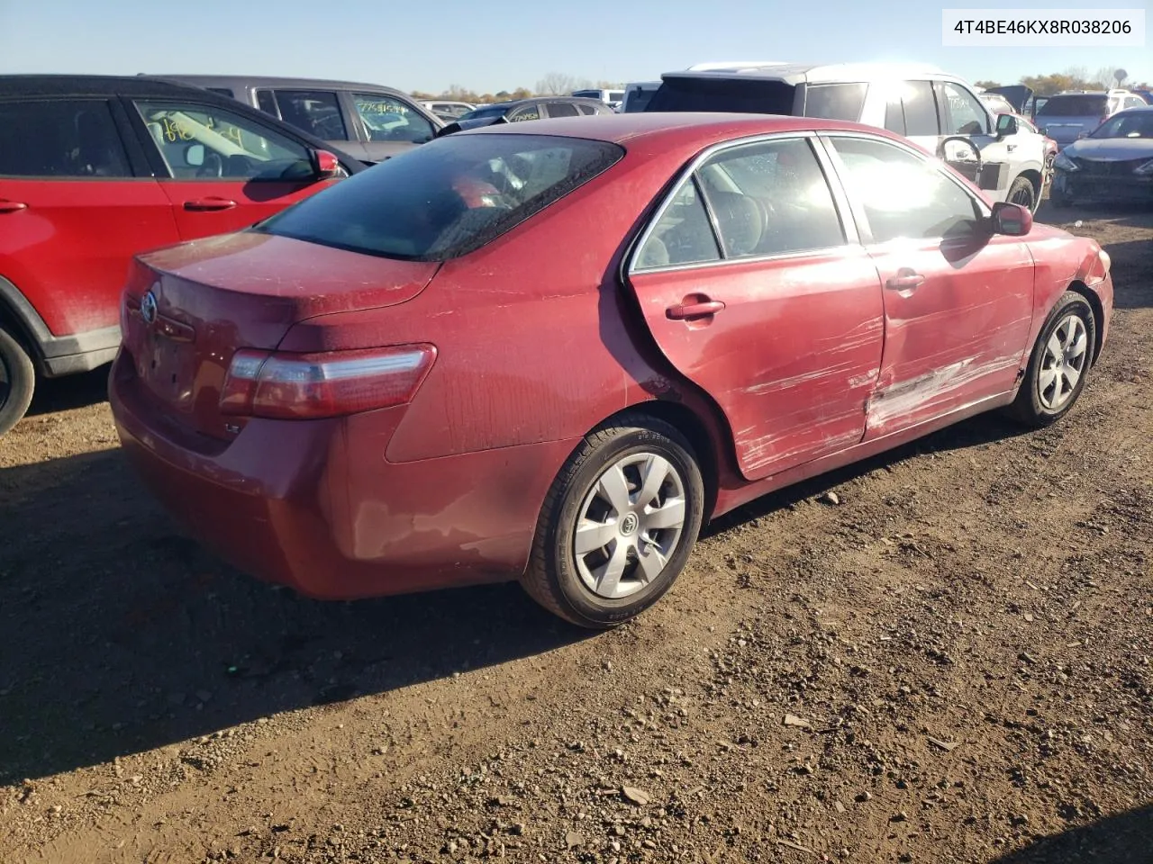 2008 Toyota Camry Ce VIN: 4T4BE46KX8R038206 Lot: 76986764