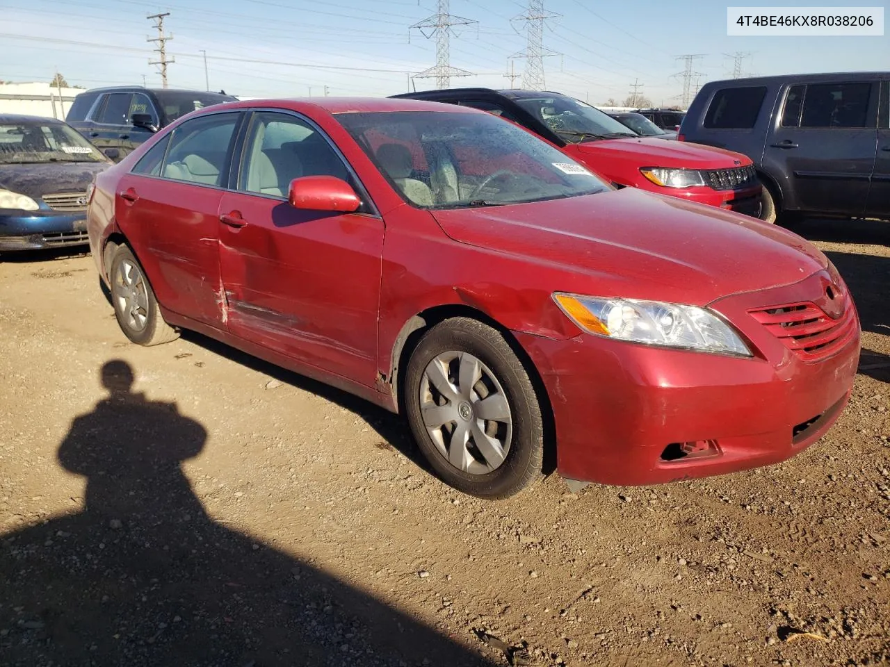 2008 Toyota Camry Ce VIN: 4T4BE46KX8R038206 Lot: 76986764