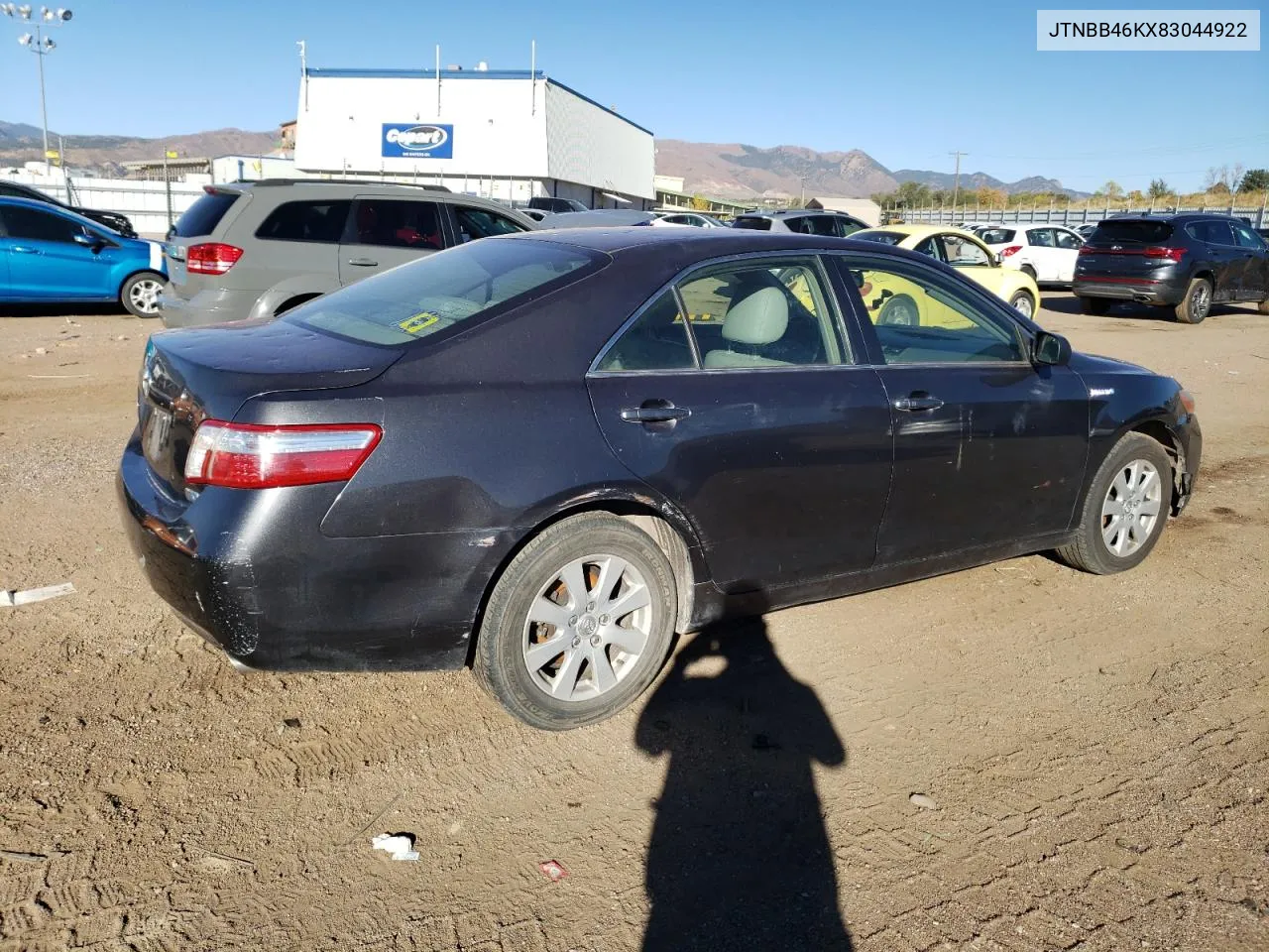 2008 Toyota Camry Hybrid VIN: JTNBB46KX83044922 Lot: 77207244