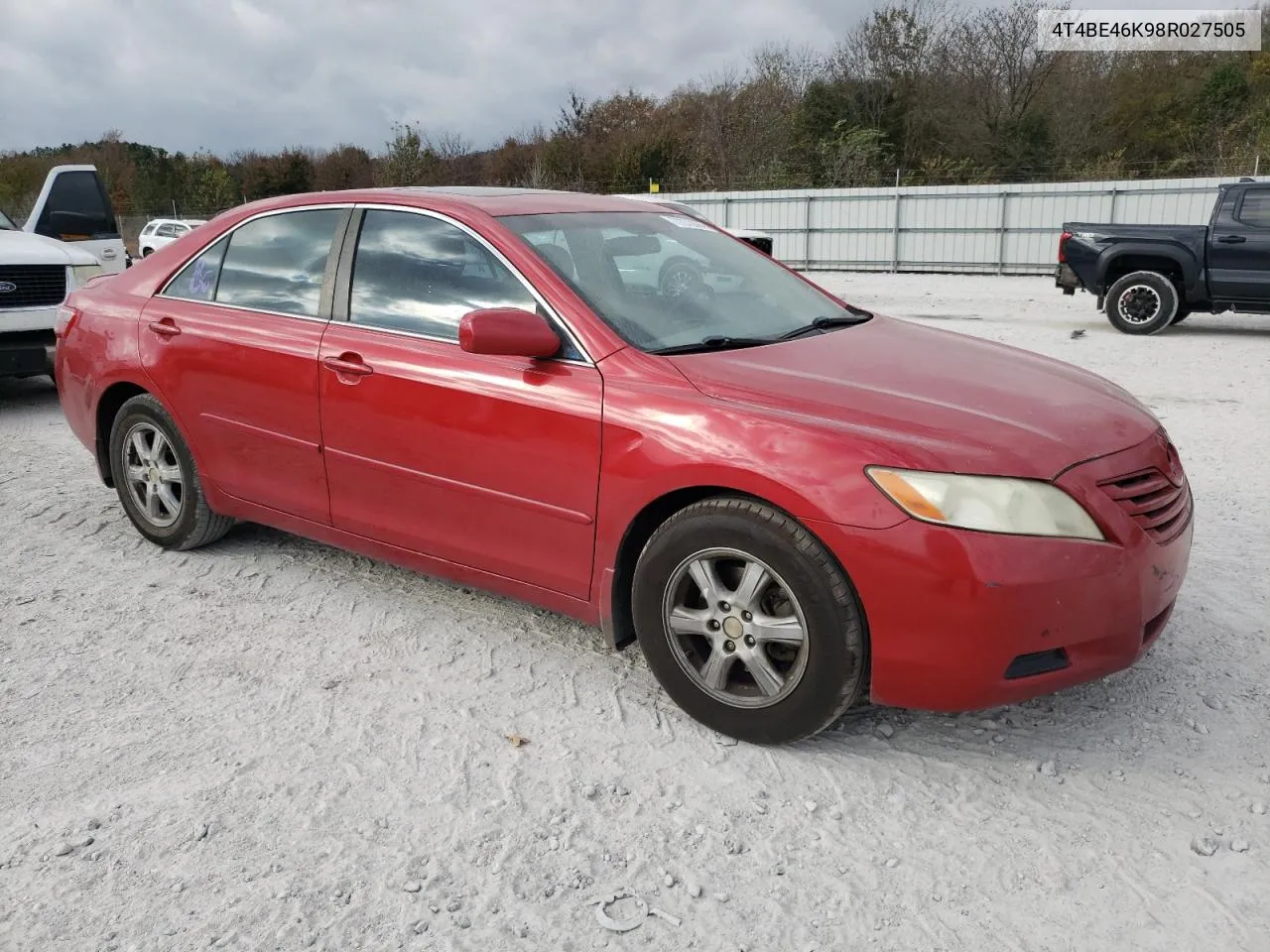 2008 Toyota Camry Ce VIN: 4T4BE46K98R027505 Lot: 77272664