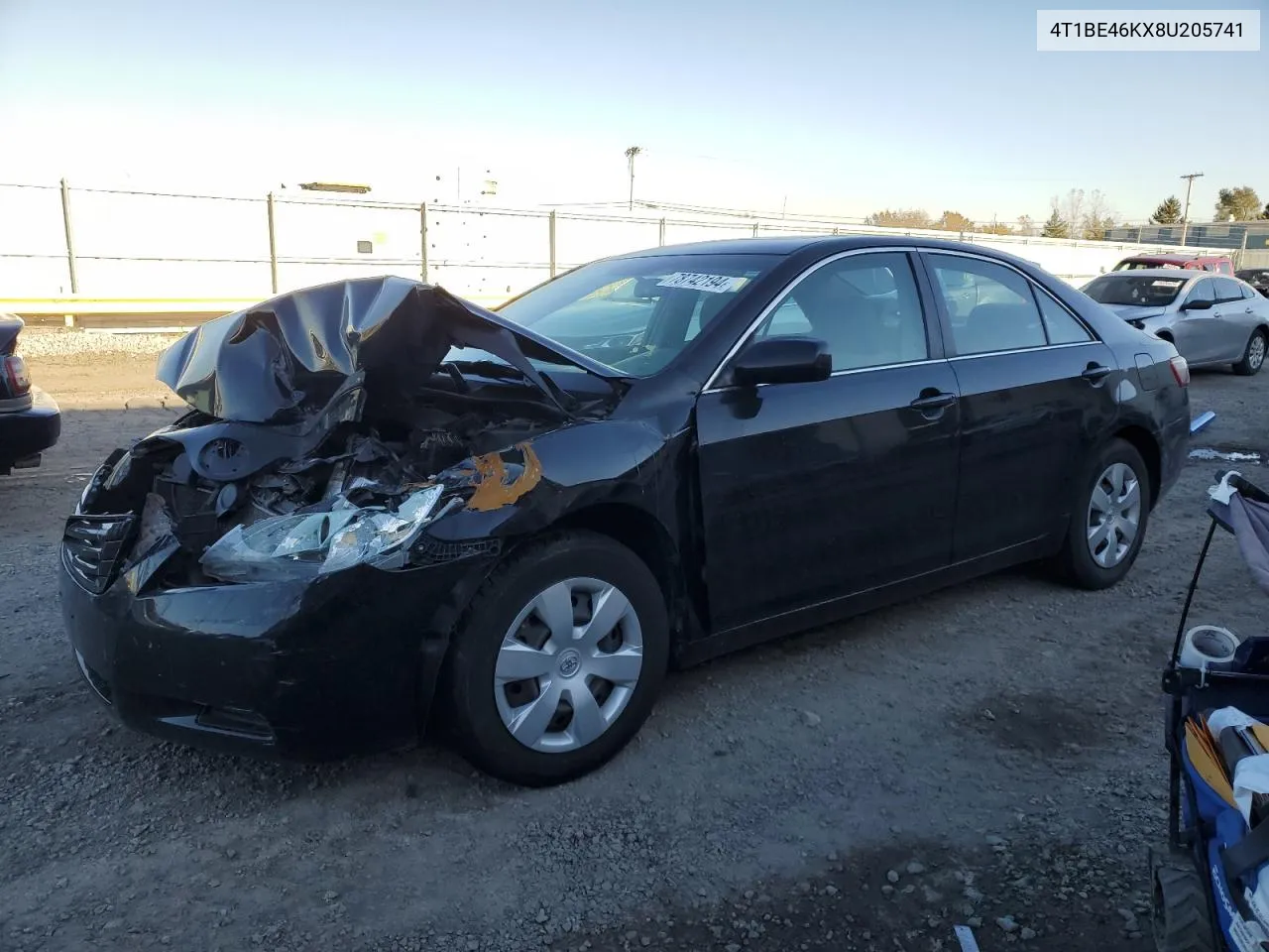 2008 Toyota Camry Ce VIN: 4T1BE46KX8U205741 Lot: 78742194