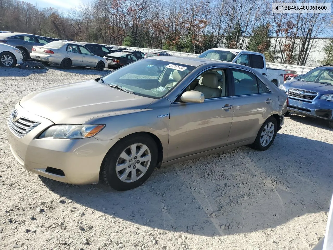 2008 Toyota Camry Hybrid VIN: 4T1BB46K48U061600 Lot: 80741434