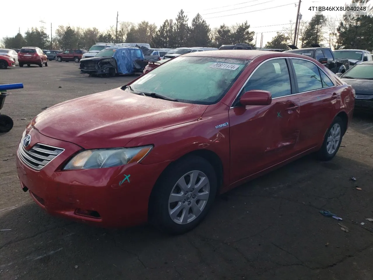 2008 Toyota Camry Hybrid VIN: 4T1BB46KX8U040248 Lot: 80871174