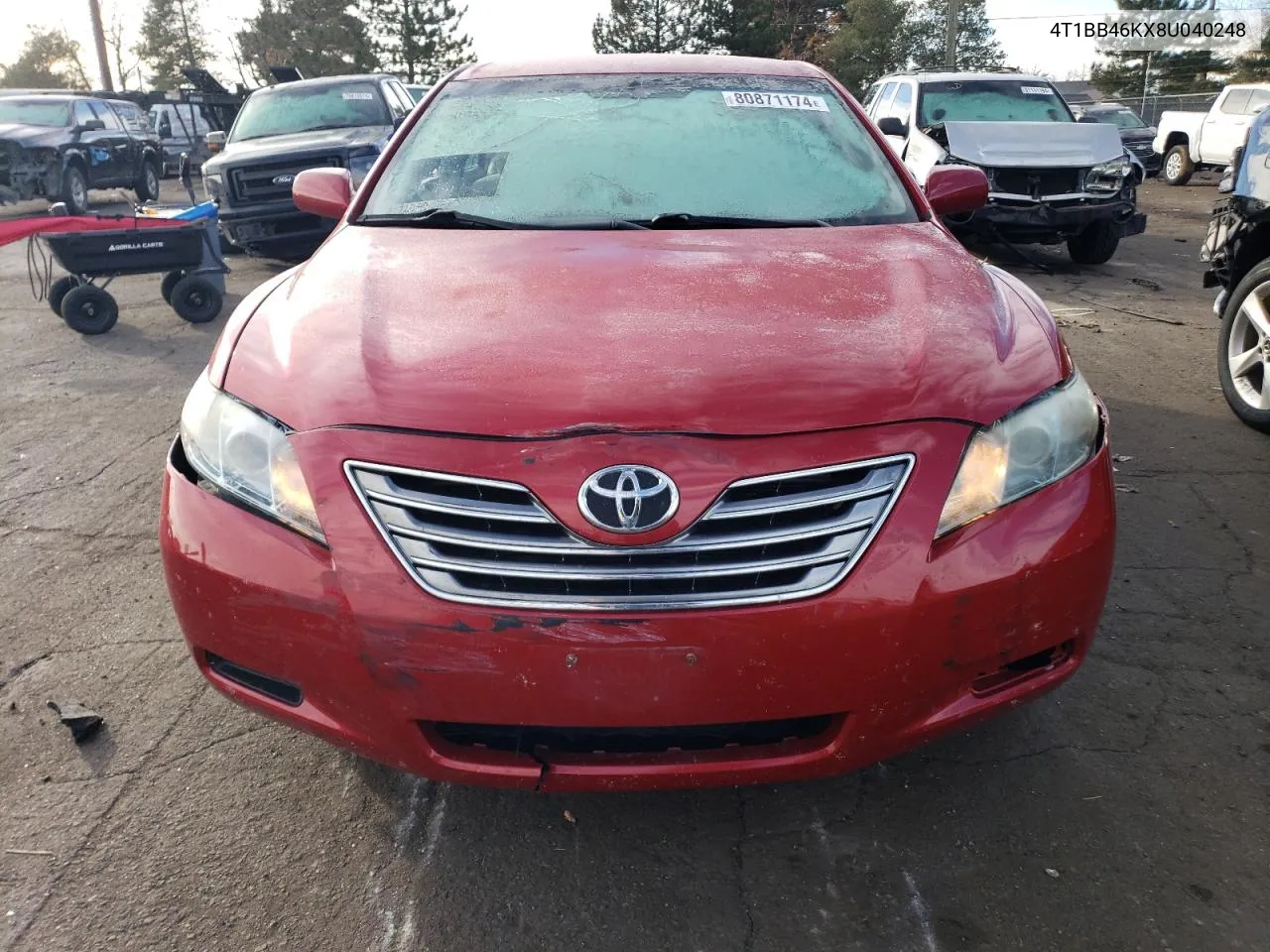 2008 Toyota Camry Hybrid VIN: 4T1BB46KX8U040248 Lot: 80871174