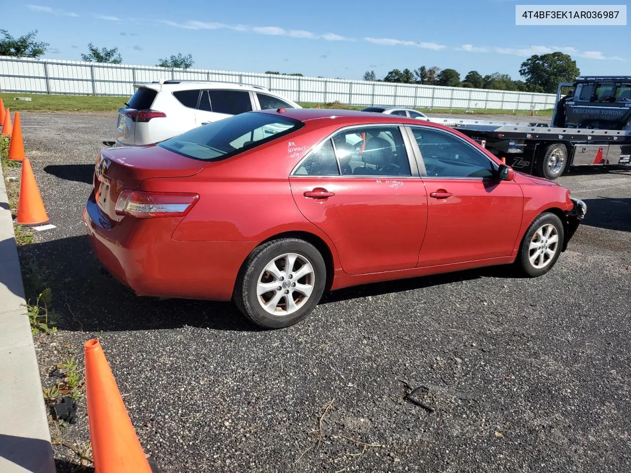 2010 Toyota Camry Base VIN: 4T4BF3EK1AR036987 Lot: 72030554