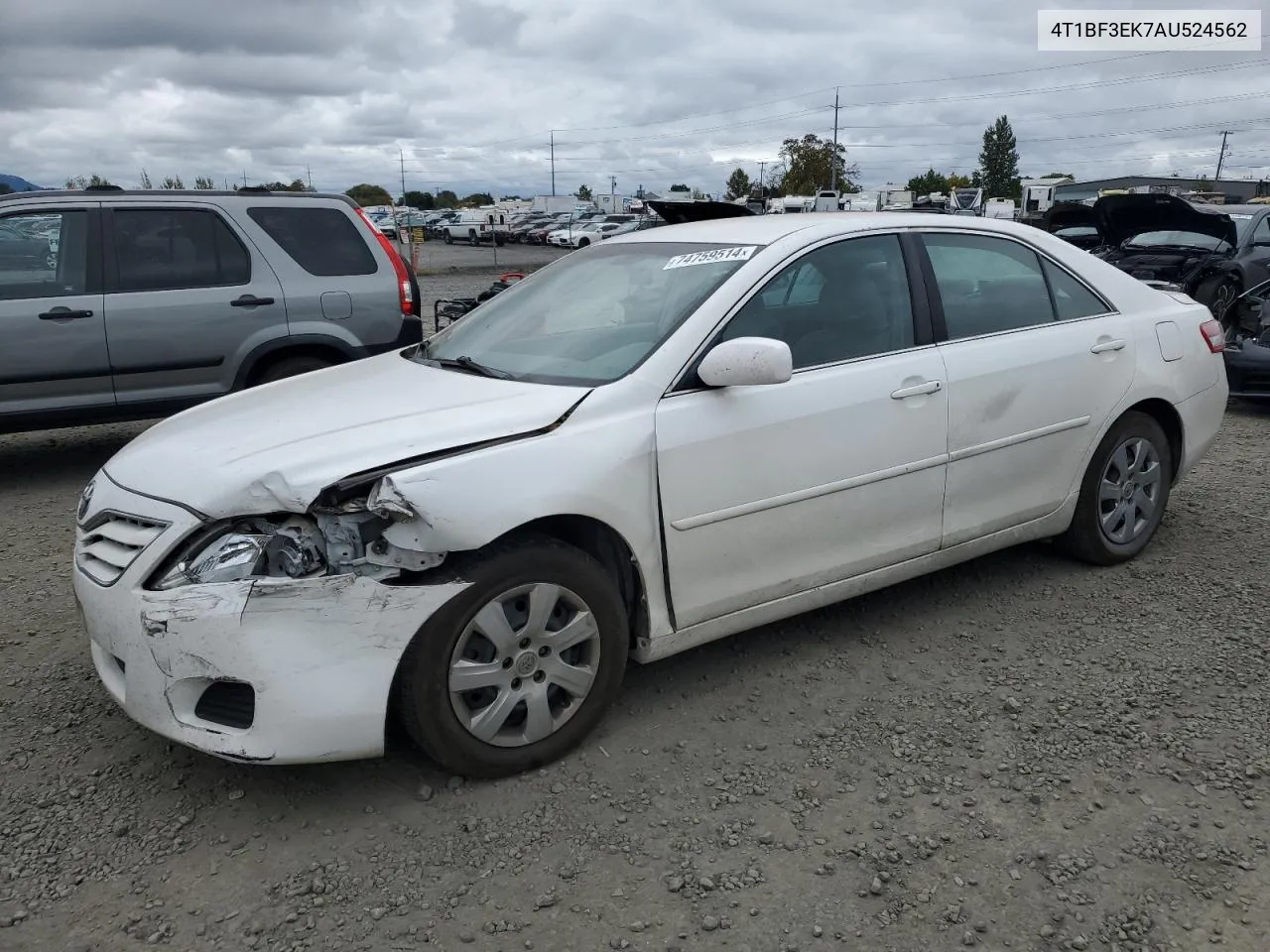 2010 Toyota Camry Base VIN: 4T1BF3EK7AU524562 Lot: 74759514