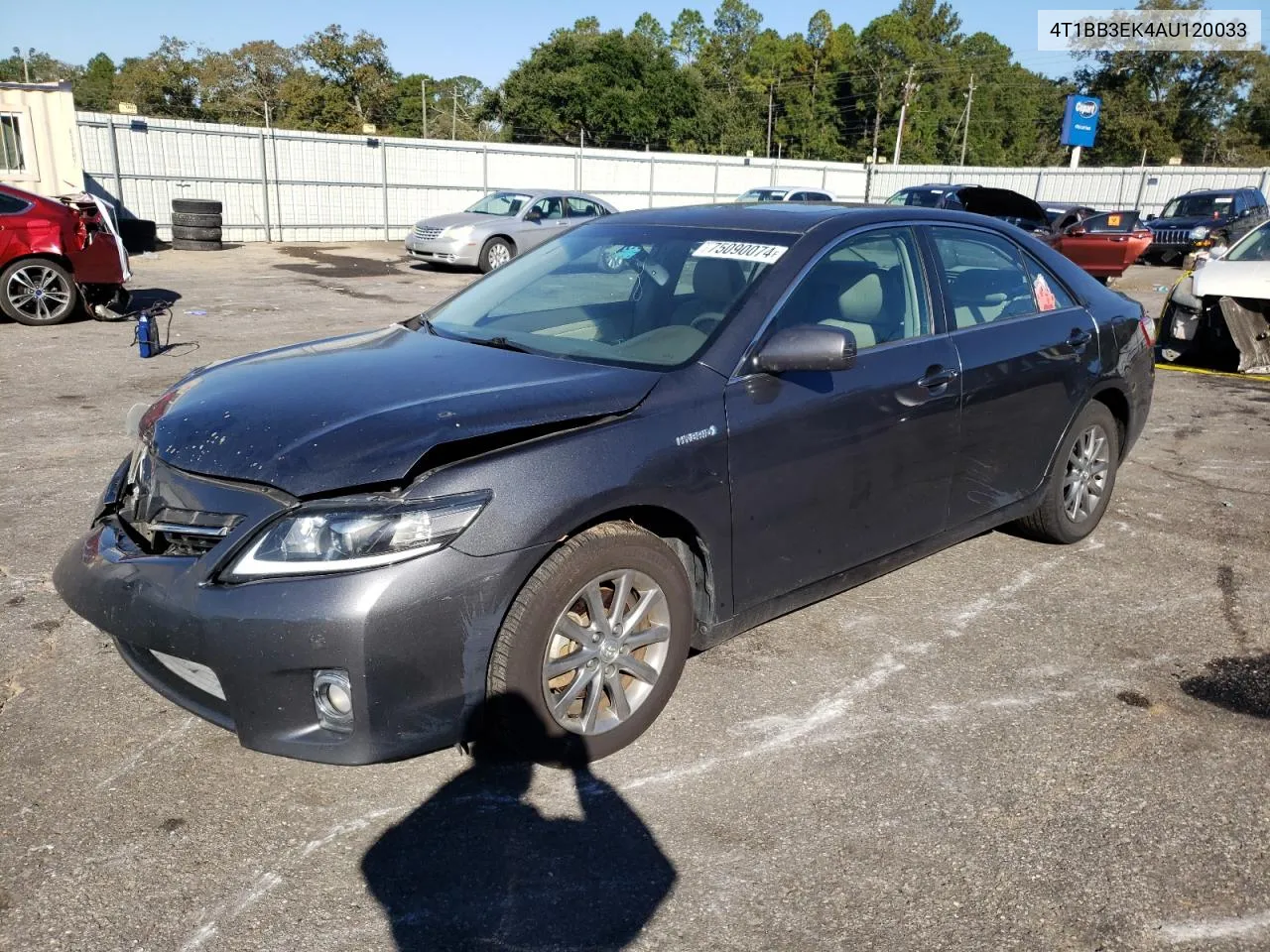 2010 Toyota Camry Hybrid VIN: 4T1BB3EK4AU120033 Lot: 75090074